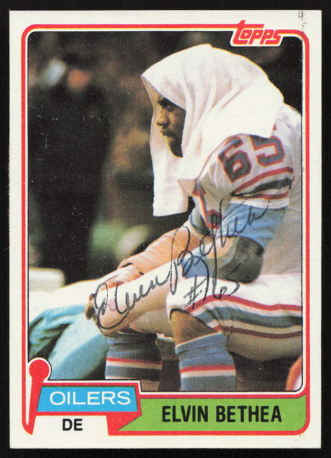 Elvin Bethea Autographed 1981 Topps Card #272 Houston Oilers SKU #258855