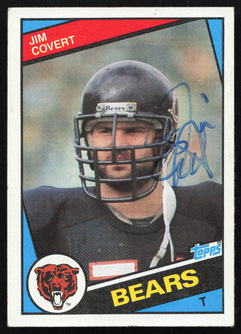 Jim Covert Autographed 1984 Topps Rookie Card #222 Chicago Bears SKU #258856