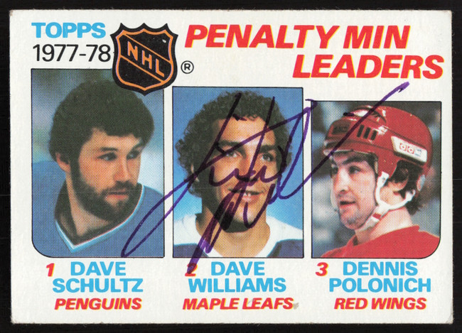 Dave Tiger Williams Autographed 1978-79 Topps Card #66 Toronto Maple Leafs SKU #258877
