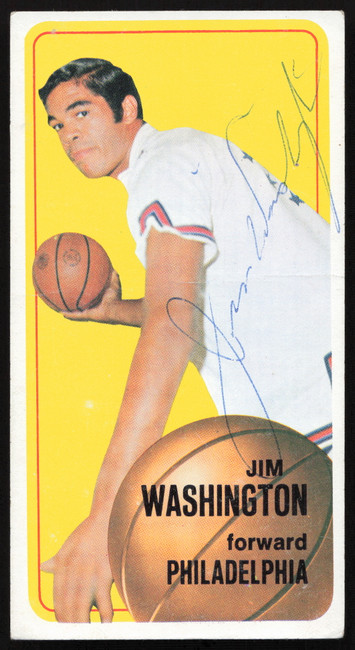 Jim Washington Autographed 1970-71 Topps Card #14 Philadelphia 76ers SKU #258886
