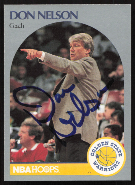 Don Nelson Autographed 1990-91 Hoops Card #313 Golden State Warriors SKU #258946