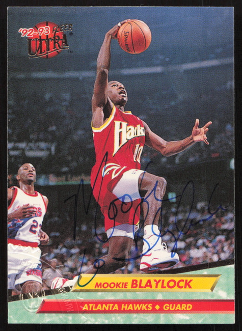 Mookie Blaylock Autographed 1992-93 Fleer Ultra Card #221 Atlanta Hawks SKU #258965