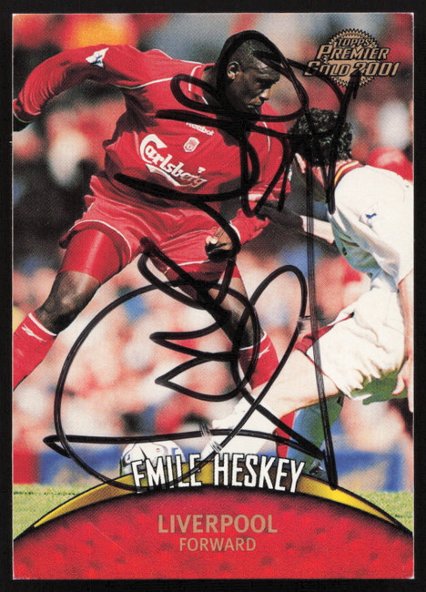 Emile Heskey Autographed 2001 Topps Premier Gold Card #74 Liverpool SKU #259052