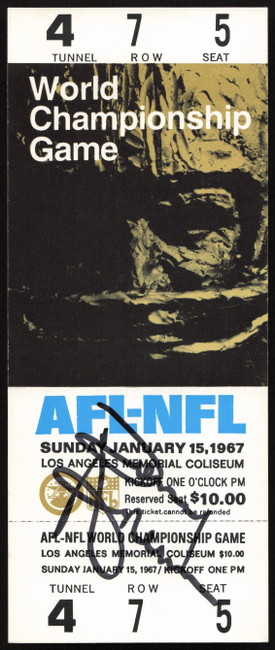 Donny Anderson Autographed Super Bowl I Replica Ticket (1967) Green Bay Packers SKU #259060