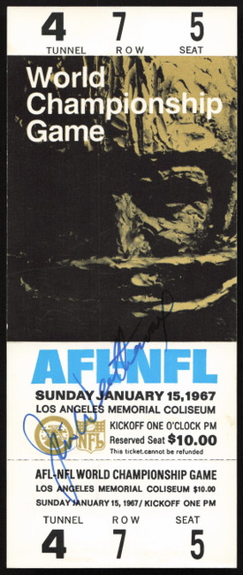 Jim Weatherwax Autographed Super Bowl I Replica Ticket (1967) Green Bay Packers SKU #259063