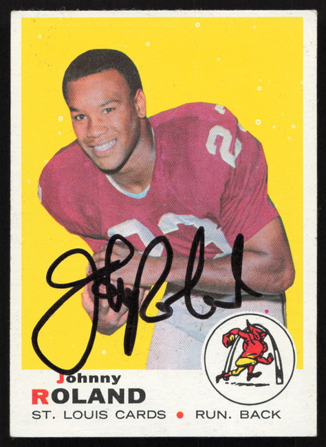 Johnny Roland Autographed 1969 Topps Card #225 St. Louis Cardinals SKU #259090