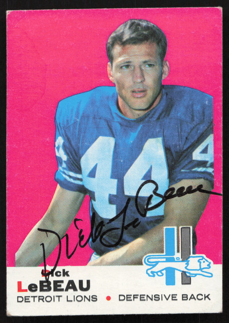 Dick LeBeau Autographed 1969 Topps Card #76 Detroit Lions SKU #259094