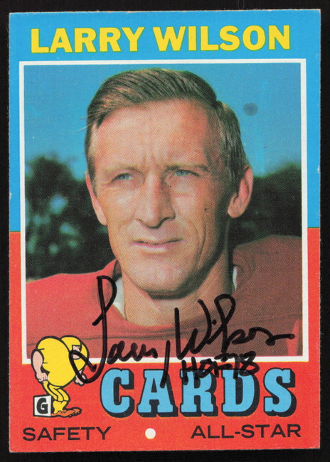 Larry Wilson Autographed 1971 Topps Card #20 St. Louis Cardinals "HOF 78" SKU #259105