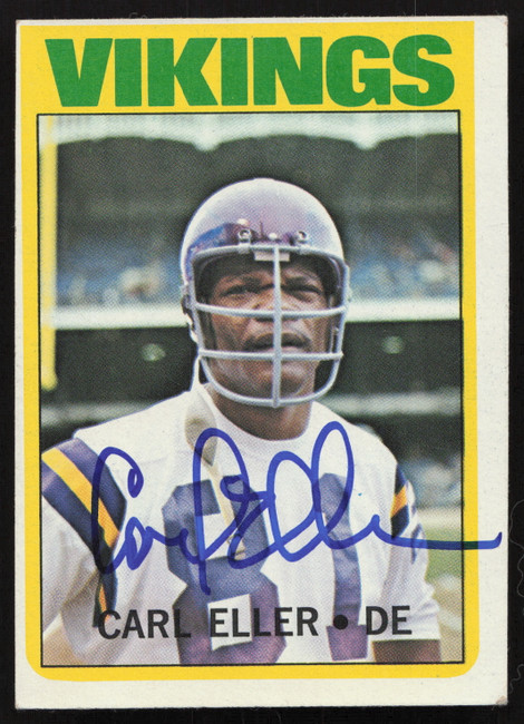 Carl Eller Autographed 1972 Topps Card #20 Minnesota Vikings SKU #259115