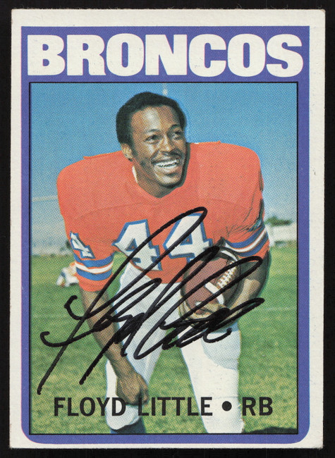 Floyd Little Autographed 1972 Topps Card #50 Denver Broncos SKU #259121