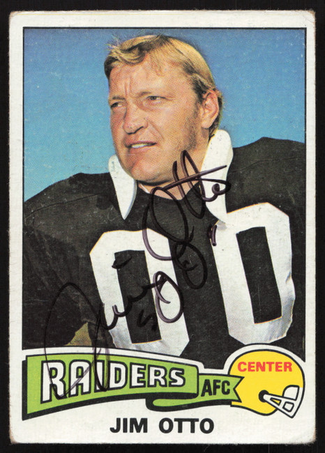 Jim Otto Autographed 1975 Topps Card #497 Oakland Raiders SKU #259146