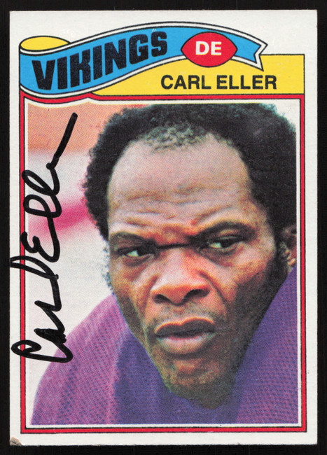 Carl Eller Autographed 1977 Topps Card #385 Minnesota Vikings SKU #259169