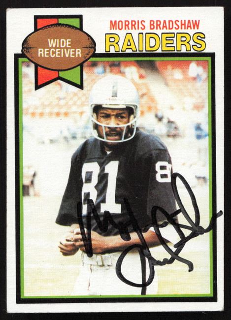 Morris Bradshaw Autographed 1979 Topps Card #28 Oakland Raiders SKU #259189
