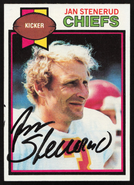 Jan Stenerud Autographed 1979 Topps Card #142 Kansas City Chiefs SKU #259191