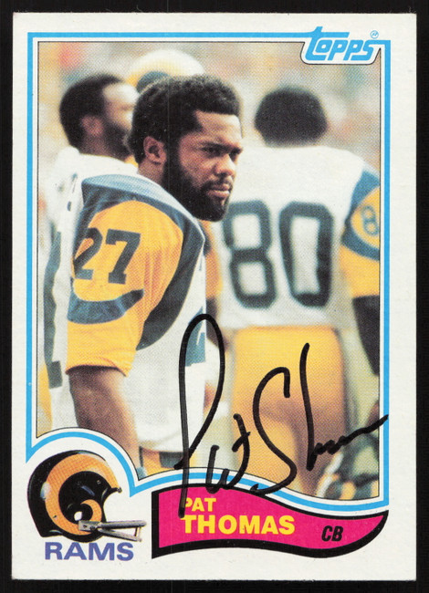 Pat Thomas Autographed 1982 Topps Card #384 Los Angeles Rams SKU #259216