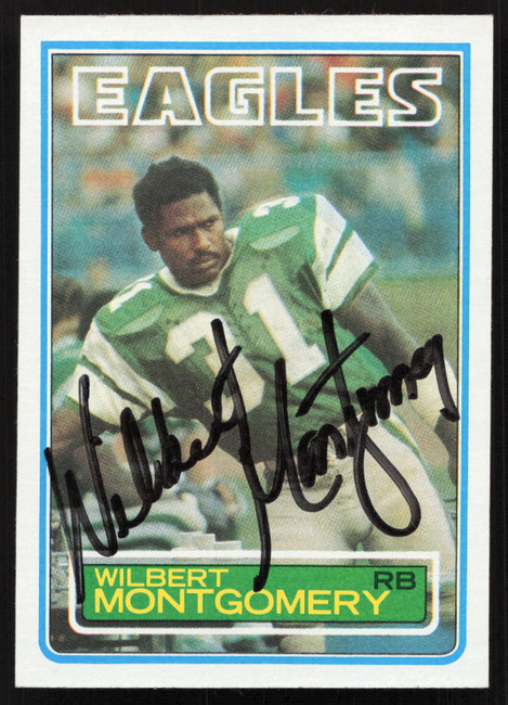 Wilbert Montgomery Autographed 1983 Topps Card #144 Philadelphia Eagles SKU #259230