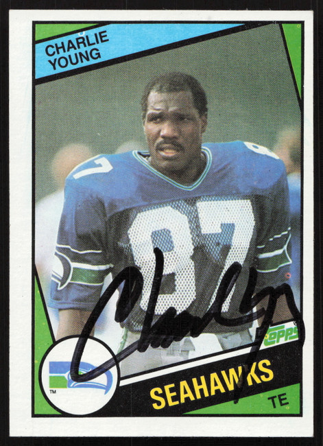 Charley Young Autographed 1984 Topps Card #201 Seattle Seahawks SKU #259233