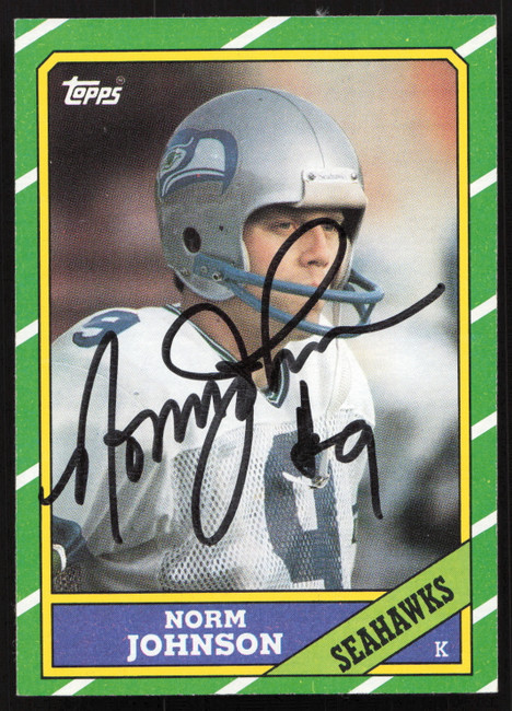 Norm Johnson Autographed 1986 Topps Card #204 Seattle Seahawks SKU #259270