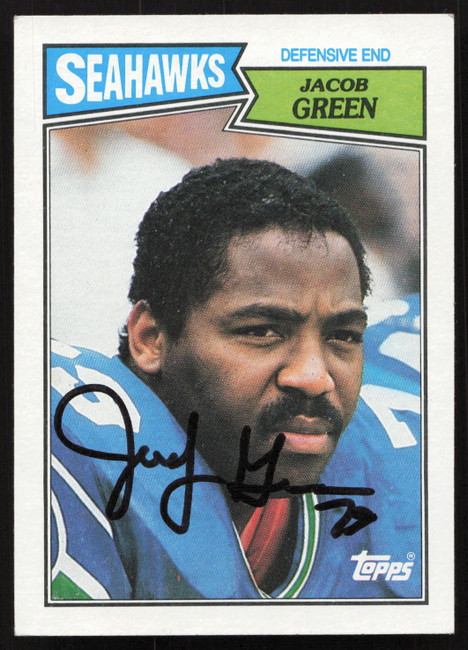 Jacob Green Autographed 1987 Topps Card #180 Seattle Seahawks SKU #259276