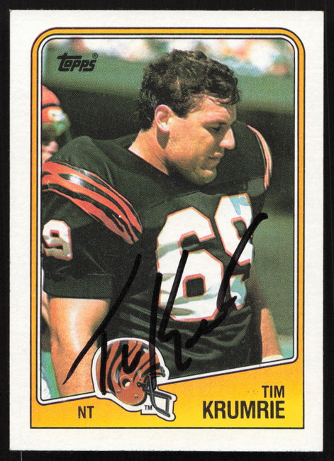 Tim Krumrie Autographed 1988 Topps Rookie Card #347 Cincinnati Bengals SKU #259285
