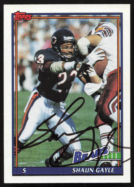 Shaun Gayle Autographed 1991 Topps Card #160 Chicago Bears SKU #259329