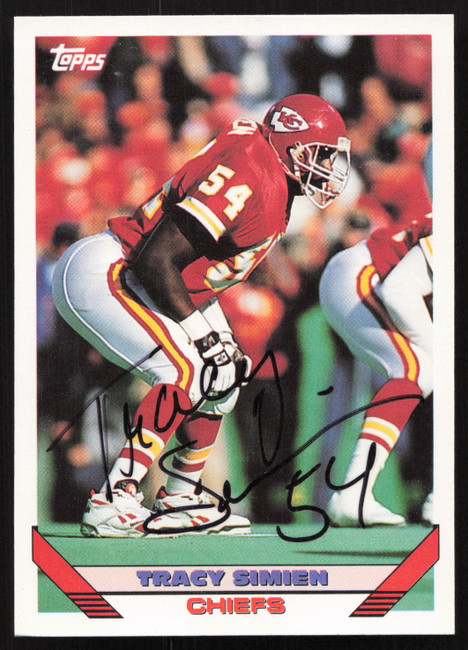 Tracy Simien Autographed 1993 Topps Card #44 Kansas City Chiefs SKU #259361