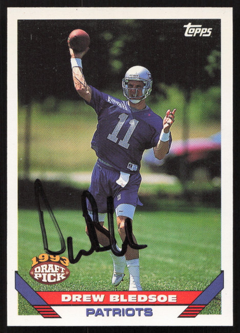Drew Bledsoe Autographed 1993 Topps Rookie Card #130 New England Patriots SKU #259366