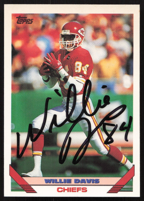 Willie Davis Autographed 1993 Topps Card #461 Kansas City Chiefs SKU #259371