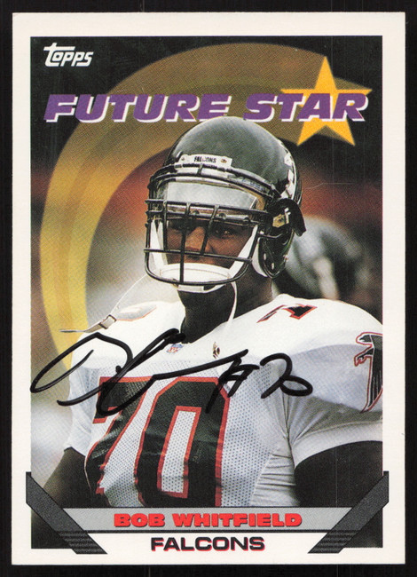 Bob Whitfield Autographed 1993 Topps Rookie Card #121 Atlanta Falcons SKU #259374