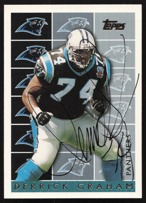 Derrick Graham Autographed 1995 Topps Rookie Card #437 Carolina Panthers SKU #259394