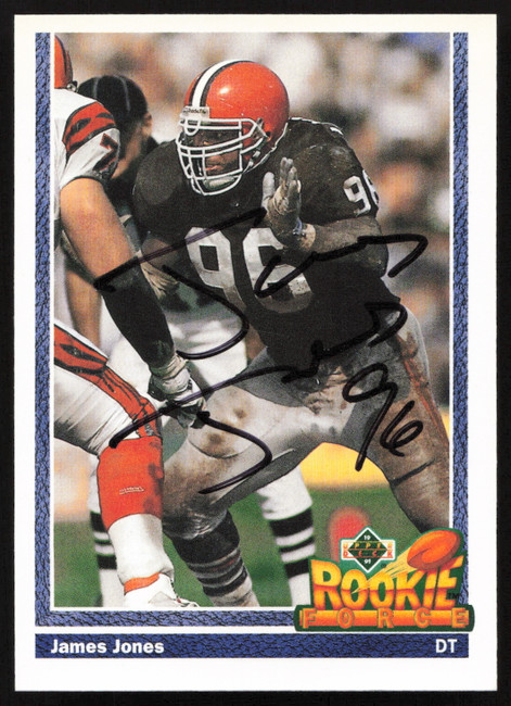 James Jones Autographed 1991 Upper Deck Rookie Card #602 Cleveland Browns SKU #259471