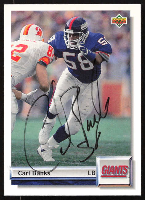 Carl Banks Autographed 1992 Upper Deck Gold Card #G39 New York Giants SKU #259490