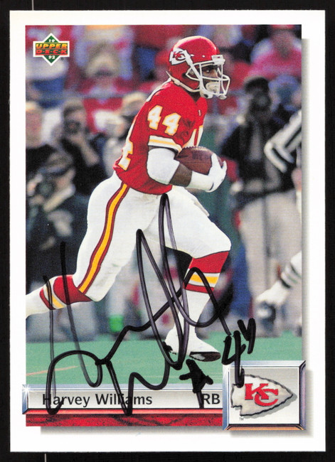 Harvey Williams Autographed 1992 Upper Deck Gold Card #G34 Kansas City Chiefs SKU #259493