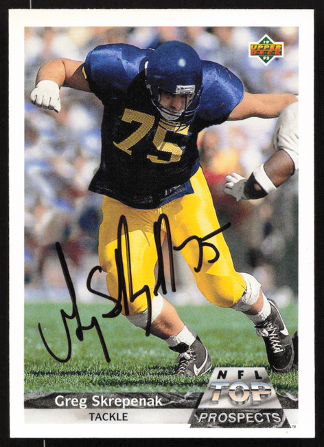 Greg Skrepenak Autographed 1992 Upper Deck Gold Rookie Card #G4 Los Angeles Raiders SKU #259503