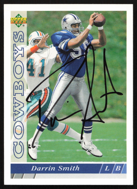 Darrin Smith Autographed 1993 Upper Deck Card #483 Dallas Cowboys SKU #259545