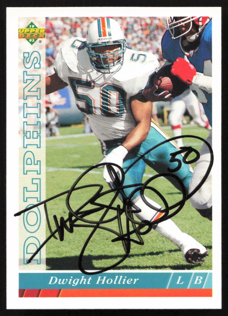 Dwight Hollier Autographed 1993 Upper Deck Card #524 Miami Dolphins SKU #259548