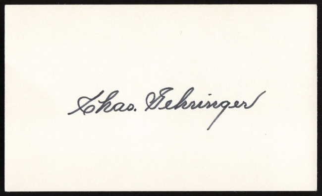 Charles Gehringer Autographed 3x5 Index Card Detroit Tigers SKU #259571