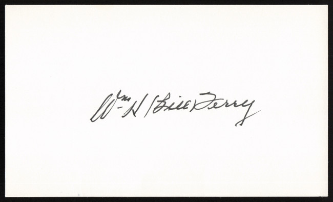 Bill Terry Autographed 3x5 Index Card New York Giants SKU #259625
