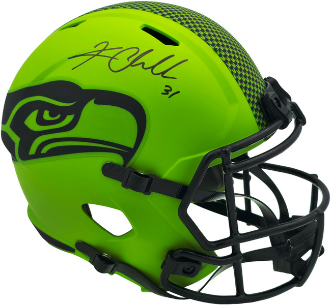 Kam Chancellor Autographed Seattle Seahawks Rave Green Full Size Speed Replica Helmet Beckett BAS Witness Stock #258288