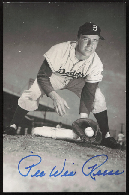 Pee Wee Reese Autographed 3.5x5.5 Postcard Brooklyn Dodgers SKU #260133