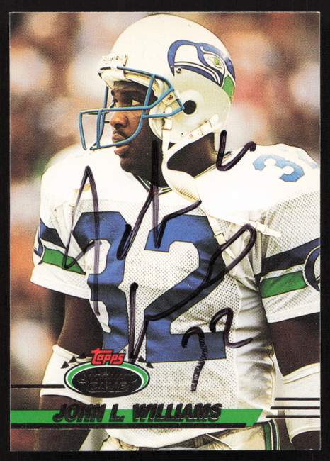 John L. Williams Autographed 1993 Stadium Club Card #465 Seattle Seahawks SKU #261006