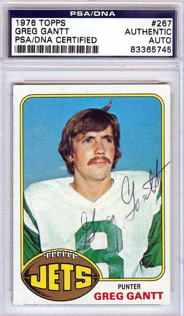Greg Gantt Autographed 1976 Topps Card #267 New York Jets PSA/DNA #83365745