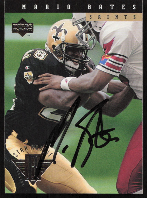 Mario Bates Autographed 1994 Upper Deck Rookie Card #24 New Orleans Saints SKU #260197