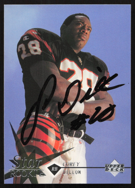 Corey Dillon Autographed 1997 Upper Deck Rookie Card #24 Cincinnati Bengals SKU #260391