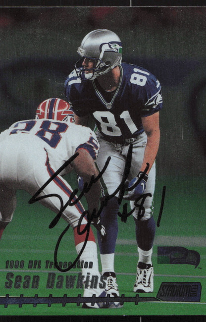 Sean Dawkins Autographed 1999 Stadium Club Card #181 Seattle Seahawks SKU #261361