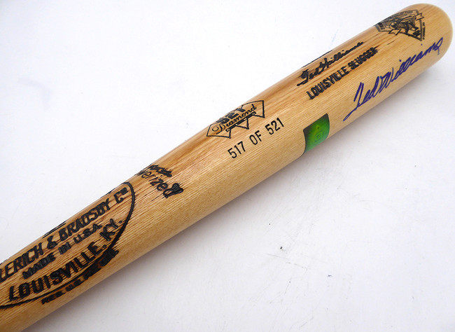 Ted Williams Autographed Louisville Slugger Game Model Bat Boston Red Sox #/521 Beckett BAS QR #AE85505