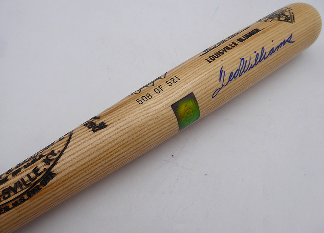 Ted Williams Autographed Louisville Slugger Game Model Bat Boston Red Sox #/521 Beckett BAS QR #AE85509