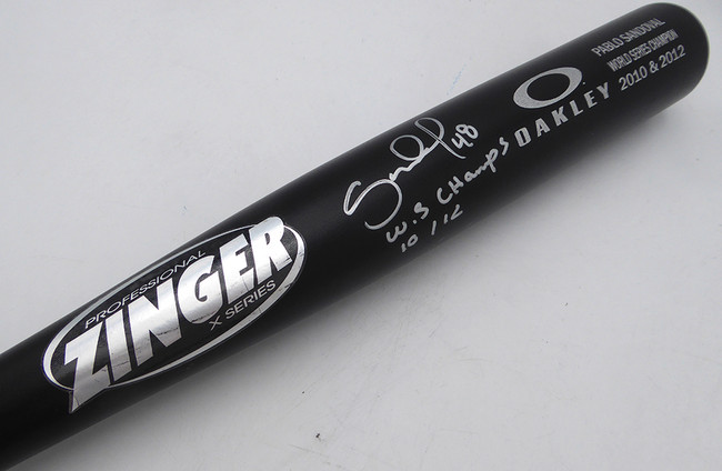 Pablo Sandoval Autographed Oakley Bat San Francisco Giants "WS Champs 10/12" Beckett BAS QR #BU87133