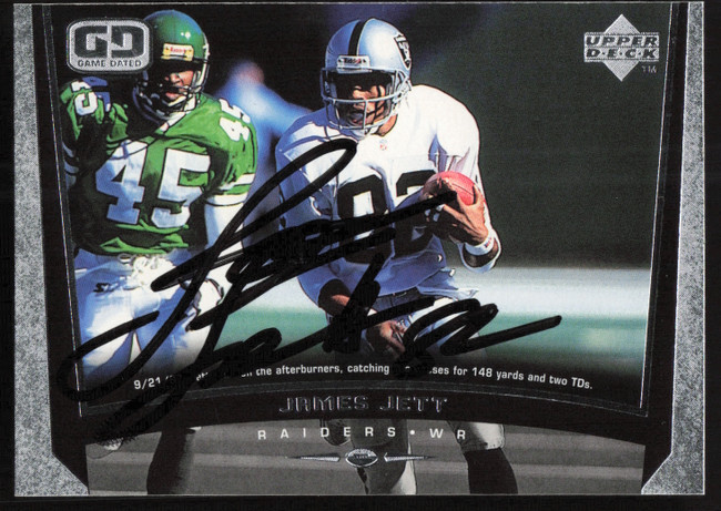 James Jett Autographed 1998 Upper Deck Card #187 Los Angeles Raiders SKU #260456