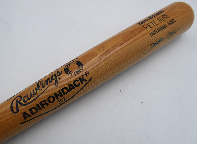 Pete Rose Autographed Rawlings Adirondack Bat Cincinnati Reds Beckett BAS QR #BV12114